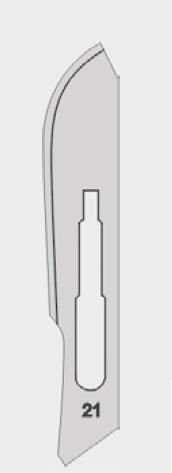 Лезо скальпеля, стерильне, fig. 21 100 шт./пак.